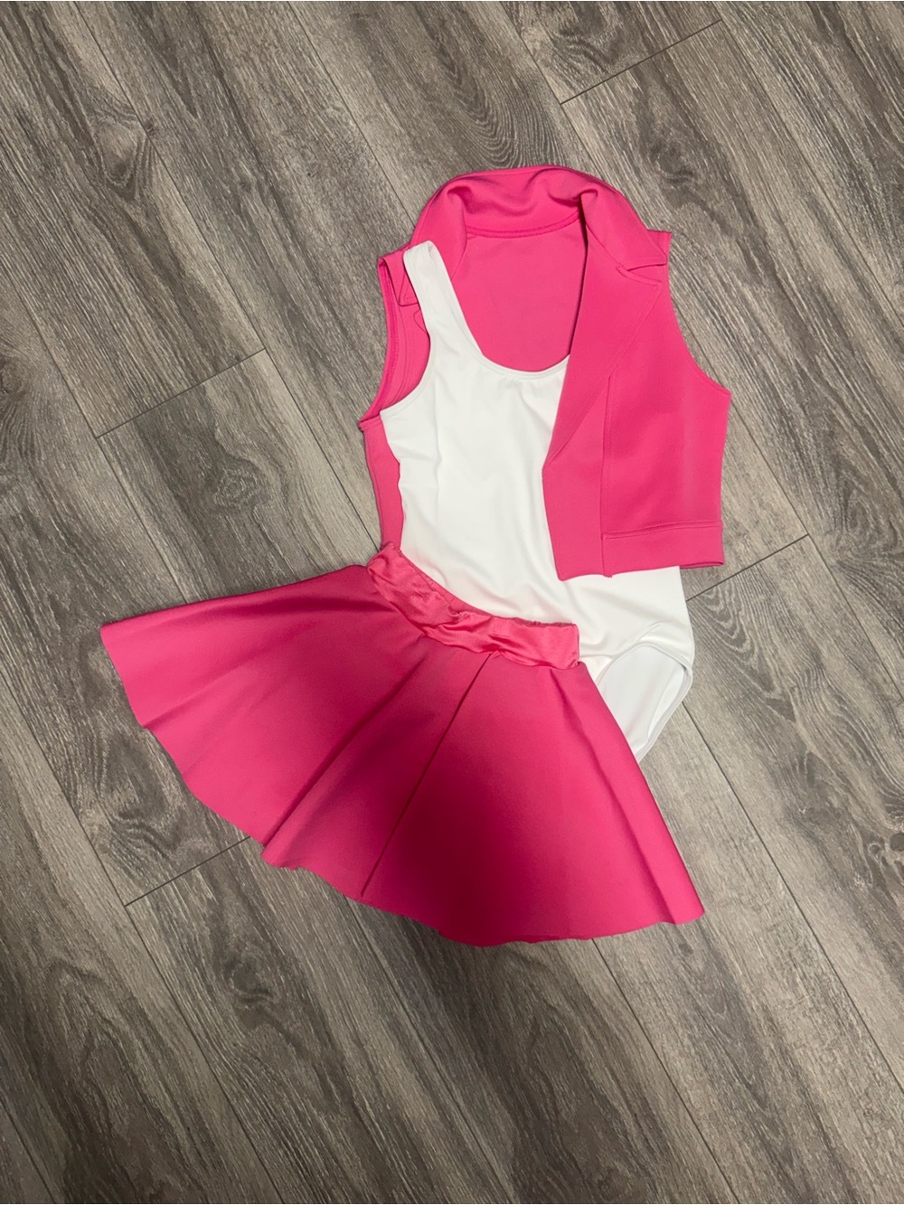 Weissman Hot Pink and White Girls Dance Costume Set
